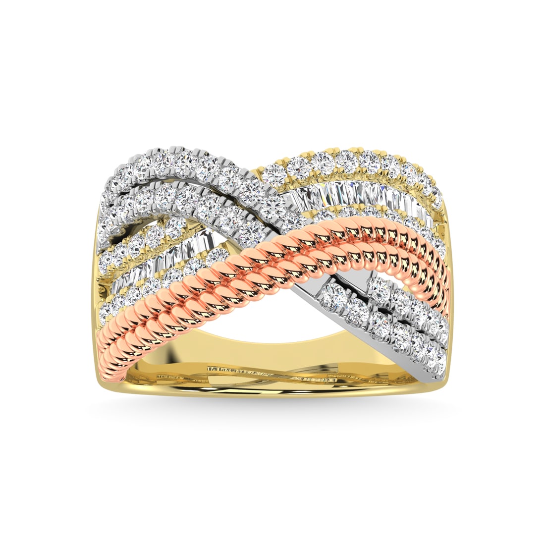 Diamond 1 Ct.Tw. Fashion Ring in 14K Gold (White,Yellow and Pink) (1 of 4)