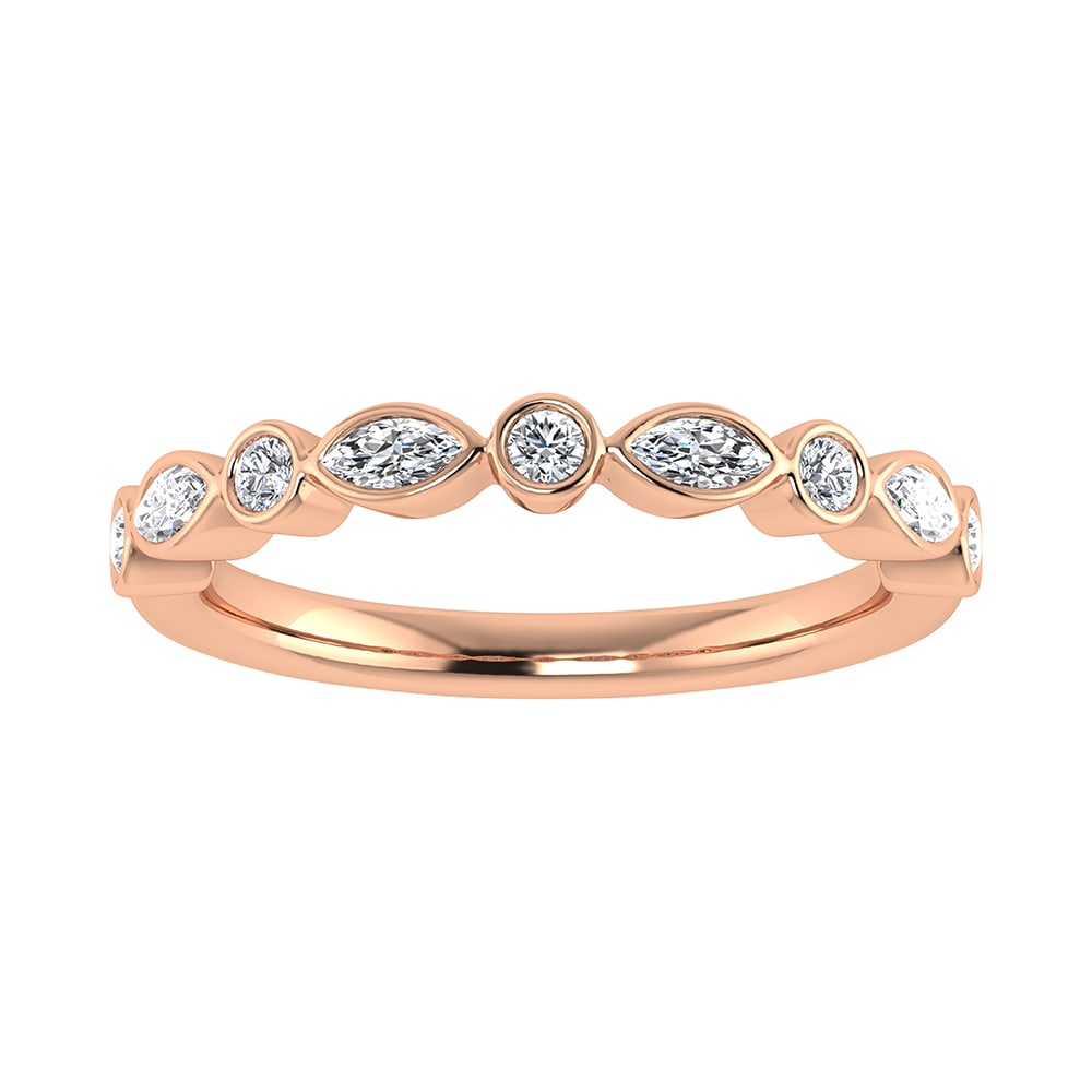 14K Pink Gold 1/3.Tw. Diamond Stack Band: 14K Pink Gold 1/3.Tw. Diamond Stack Band 14k Pink Gold Stone Color: G-h Stone Clarity: Si2 This item may take 2-5 weeks for shipping. PLEASE NOTE: Framed, Large, or heavy items do not have shipping co