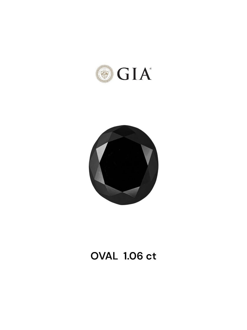 Loose Diamond - OVAL 1.06ct Fancy Black VVS2: Loose Diamond - OVAL 1.06ct Fancy Black VVS2 Source: Natural Shape: OVAL Carats: 1.06 Color: Fancy Black Certification: GIA Video: