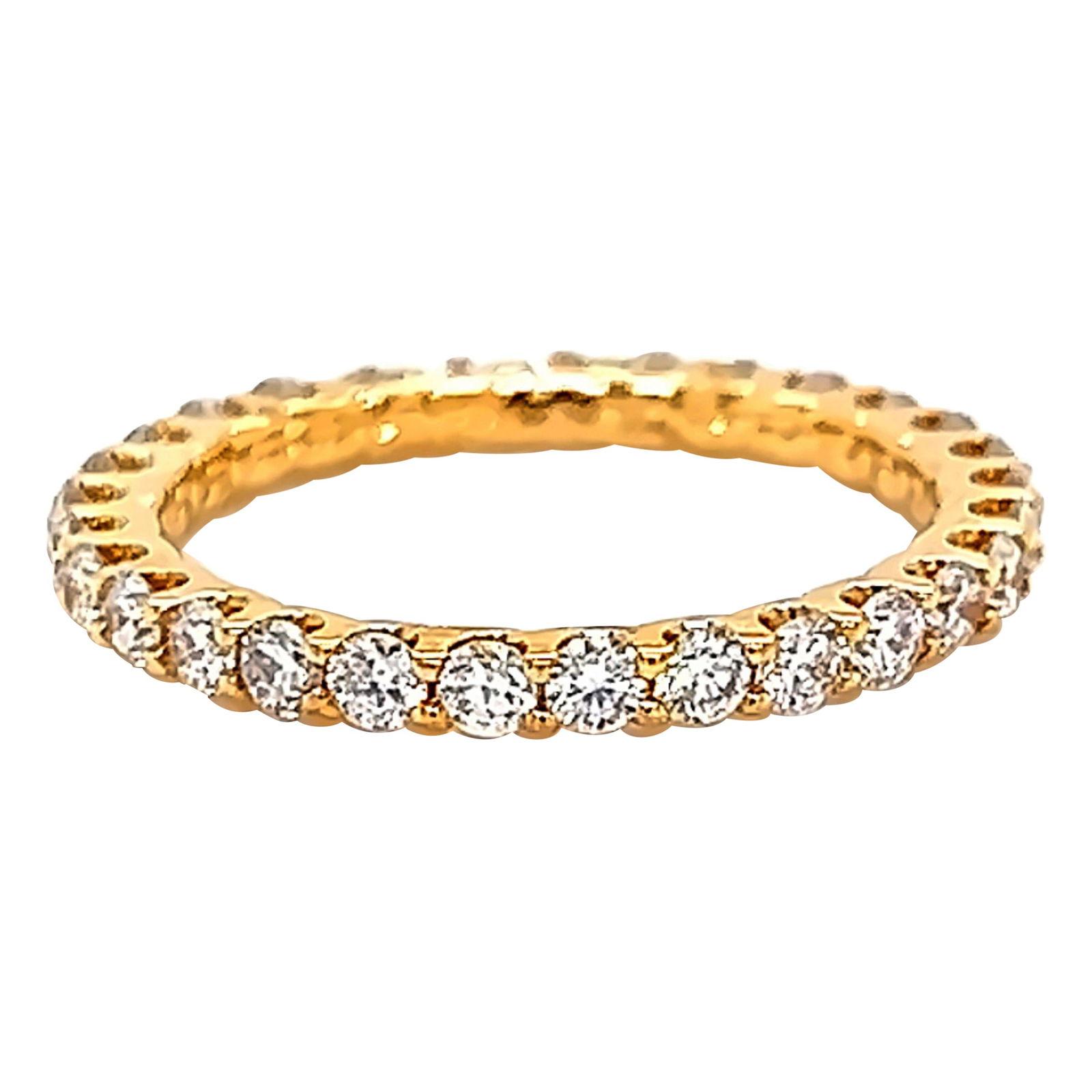 0.93ct Round Diamond Eternity Band 18k Yellow Gold (1 of 4)
