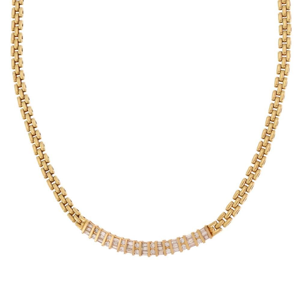 14k Yellow Gold Diamond Panther Necklace 1.4-1.7ct: 14k Yellow Gold Diamond Panther Necklace 1.4-1.7ct Elevate your jewelry collection with this stunning Diamond Panther Necklace, expertly crafted from 14k yellow gold. The centerpiece features a long,