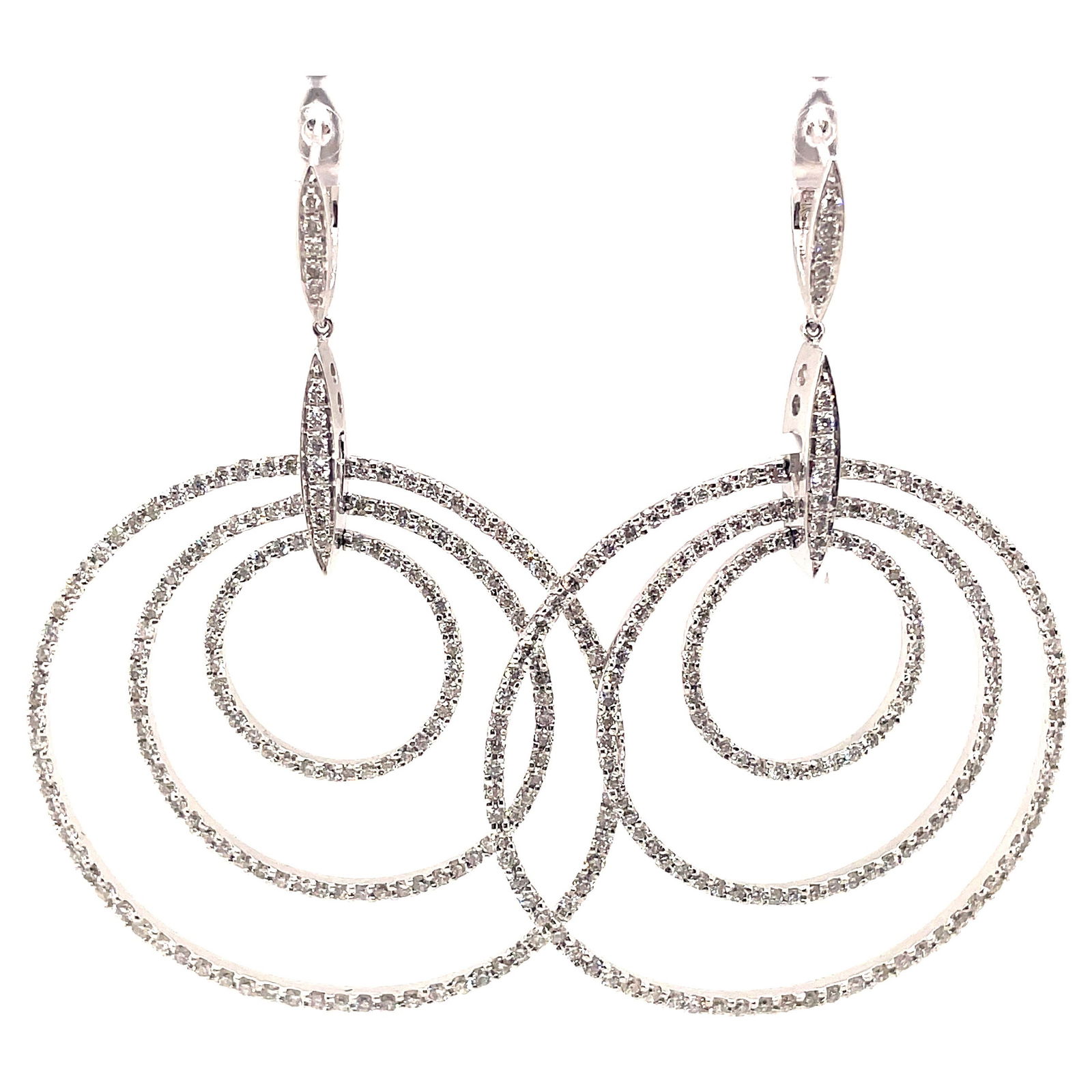 5.32ct Round Diamond Chandelier Earrings in 18k White Gold (1 of 5)