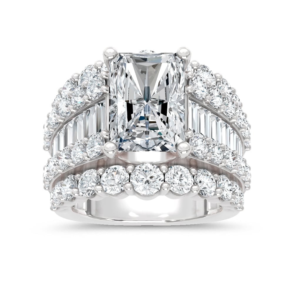 14K White Gold Lab Grown Diamond 10 Ct.Tw. Engagement Ring (1 of 4)