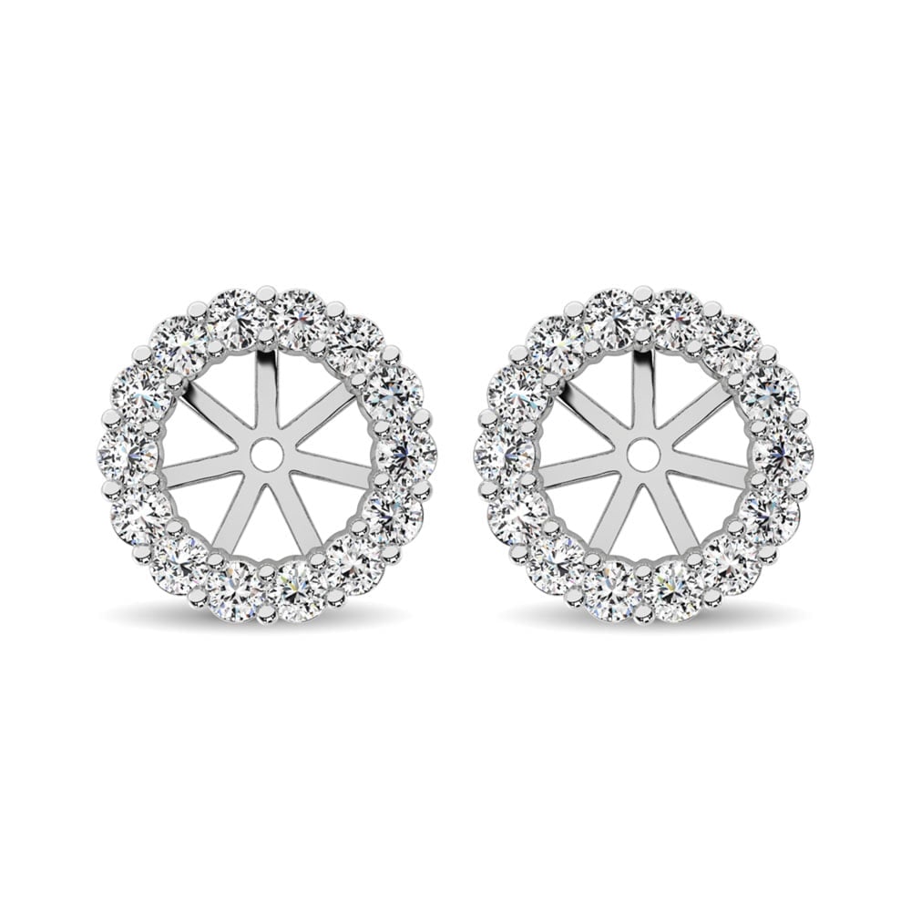 14K White Gold Diamond 1/4 Ct.Tw. Earrings Jacket: 14K White Gold Diamond 1/4 Ct.Tw. Earrings Jacket These beautiful earrings are available in 14K White Gold. There are 14 round diamonds with a total carat weight of 1/4 Ct.Tw. set in a Prong setting.