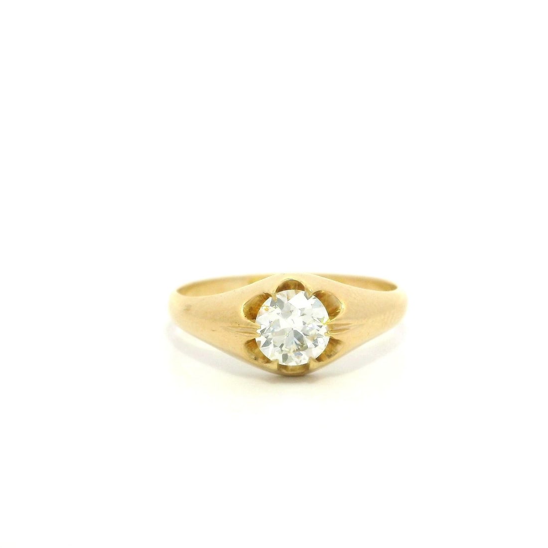 Antique 18k Yellow Gold 0.45ct Old European Cut Diamond Ring (1 of 10)