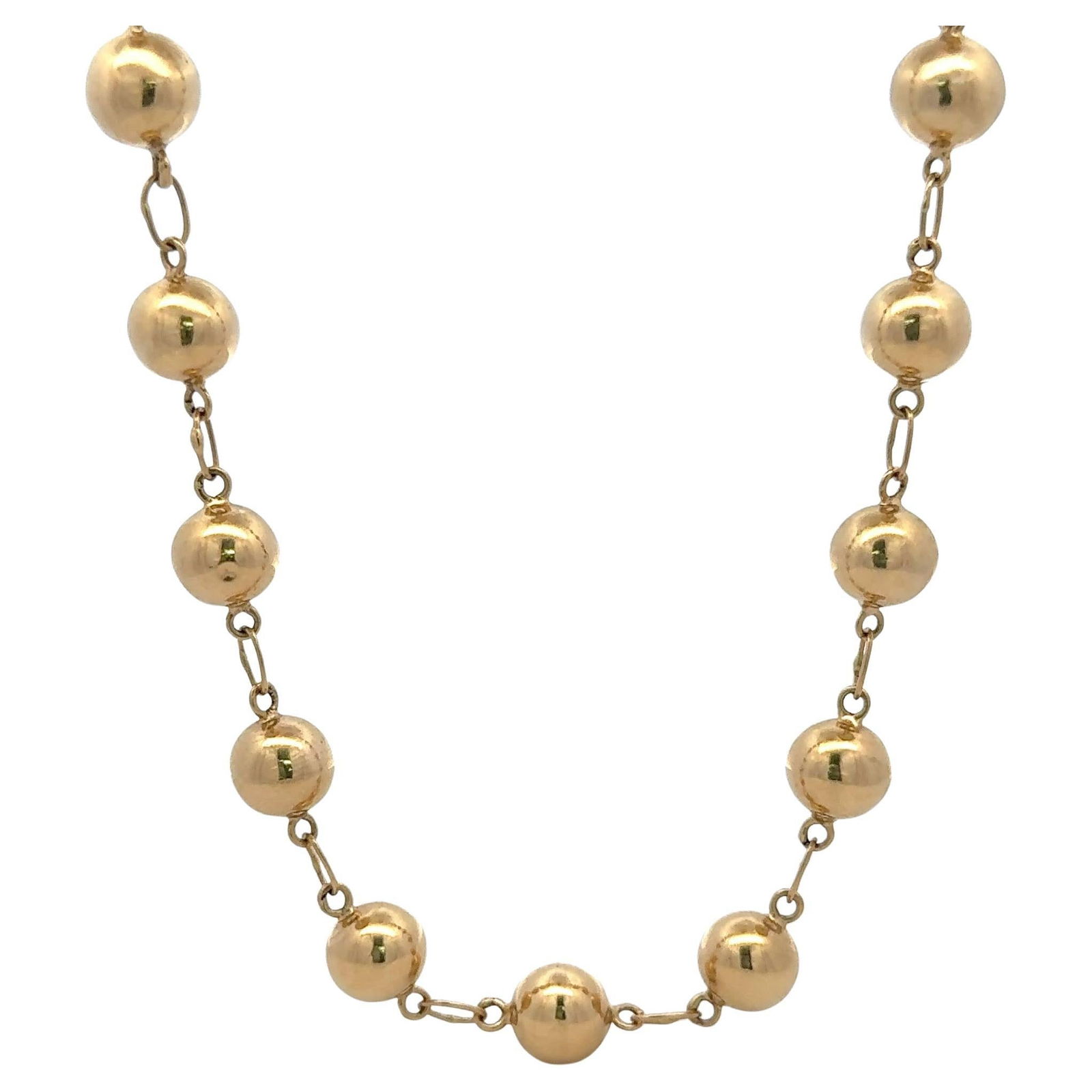 Harbor Diamonds 14K Yellow Gold Ball Motif Necklace 17in 8.84mm (1 of 7)