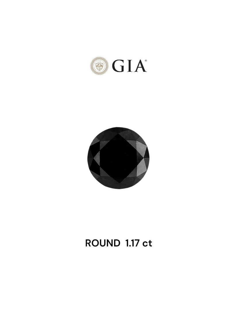 Loose Diamond - ROUND 1.17ct Fancy Black VVS2: Loose Diamond - ROUND 1.17ct Fancy Black VVS2 Source: Natural Shape: ROUND Carats: 1.17 Color: Fancy Black Certification: GIA Video: