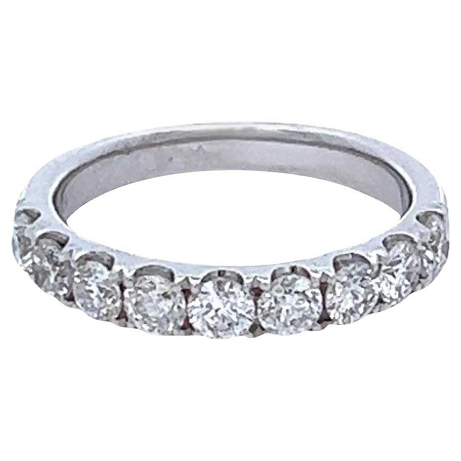 1.13ct Round Diamond Eternity Band 18k White Gold: 1.13ct Round Diamond Eternity Band 18k White Gold This stunning 1.13ct Round Diamond Eternity Half Band is crafted from luxurious 18k white gold, showcasing a contemporary design. The ring features 12