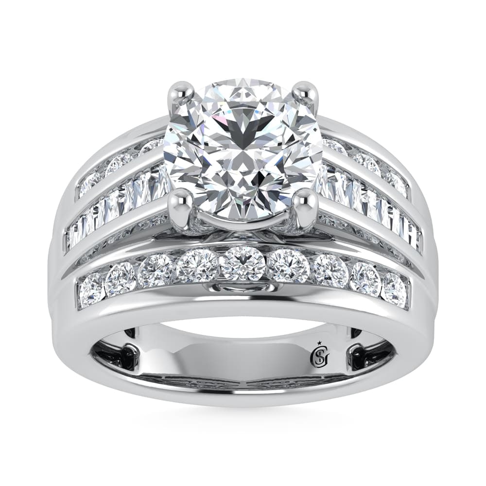 10K White Gold Lab Grown Diamond 2 1/4 ct.Tw. Round Shape Engagement Ring (IGI Certified Center 1: 10K White Gold Lab Grown Diamond 2 1/4 ct.Tw. Round Shape Engagement Ring (IGI Certified Center 1 1/2ct) 10K White Gold Lab Grown Diamond 2 1/4 Ct.Tw. Round Shape Engagement Ring (IGI Certified 1 1/2C