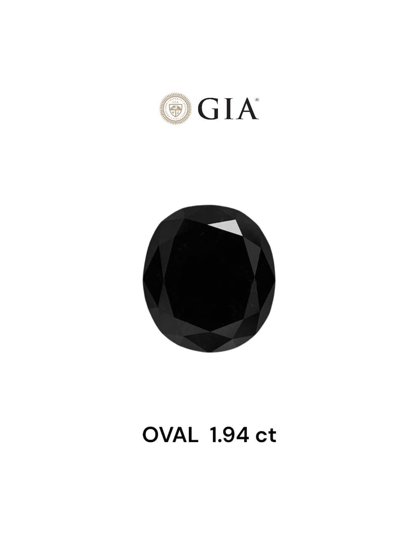 Loose Diamond - OVAL 1.94ct Fancy Black VVS2: Loose Diamond - OVAL 1.94ct Fancy Black VVS2 Source: Natural Shape: OVAL Carats: 1.94 Color: Fancy Black Certification: GIA Video:
