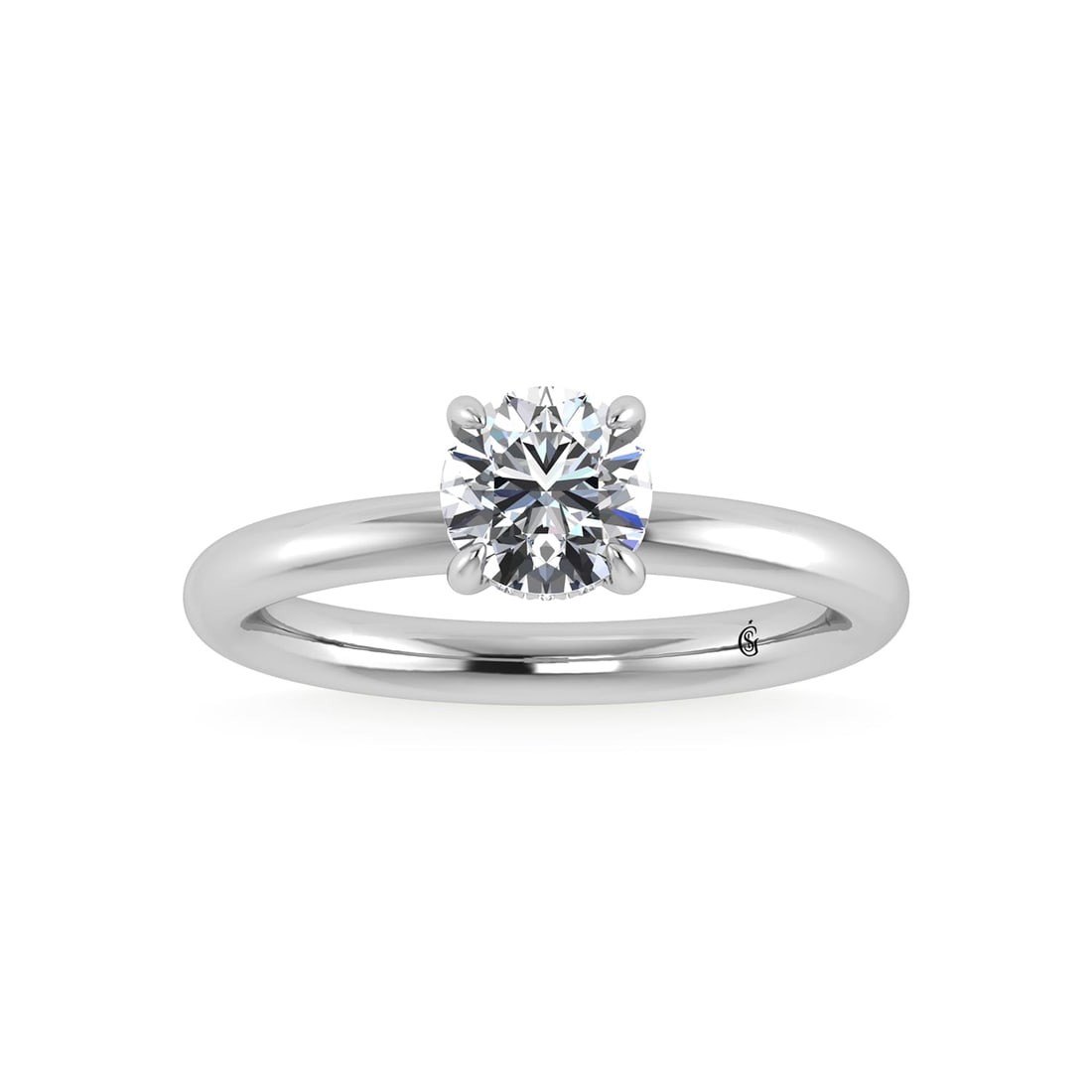 14K White Gold Lab Grown Diamond 1 1/20Ct.Tw. Round Shape Engagement Ring (IGI Certified Center 1ct) (1 of 4)