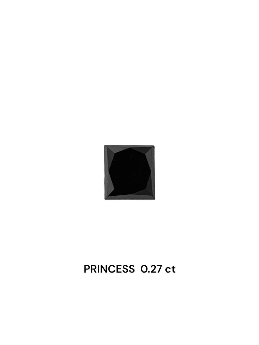 Loose Diamond - PRINCESS 0.27ct Fancy Black VVS2: Loose Diamond - PRINCESS 0.27ct Fancy Black VVS2 Source: Natural Shape: PRINCESS Carats: 0.27 Color: Fancy Black Certification: NONE Video: