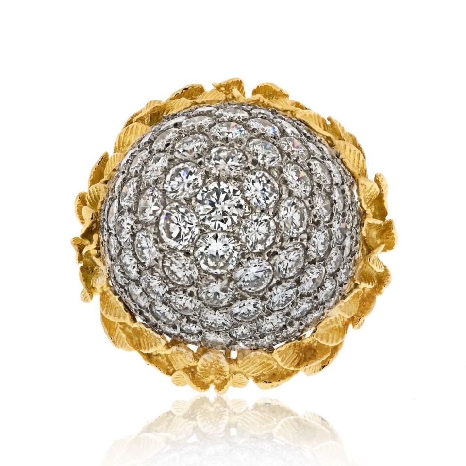 Estate Bombe Ring in 18K Gold with 10 Carat Diamonds (1 of 4)