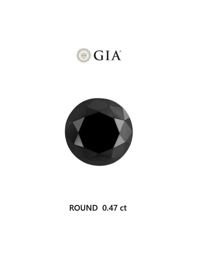 Loose Diamond - ROUND 0.47ct Fancy Black VVS2: Loose Diamond - ROUND 0.47ct Fancy Black VVS2 Source: Natural Shape: ROUND Carats: 0.47 Color: Fancy Black Certification: GIA Video: Video Link PLEASE NOTE: Framed, Large, or heavy items do not