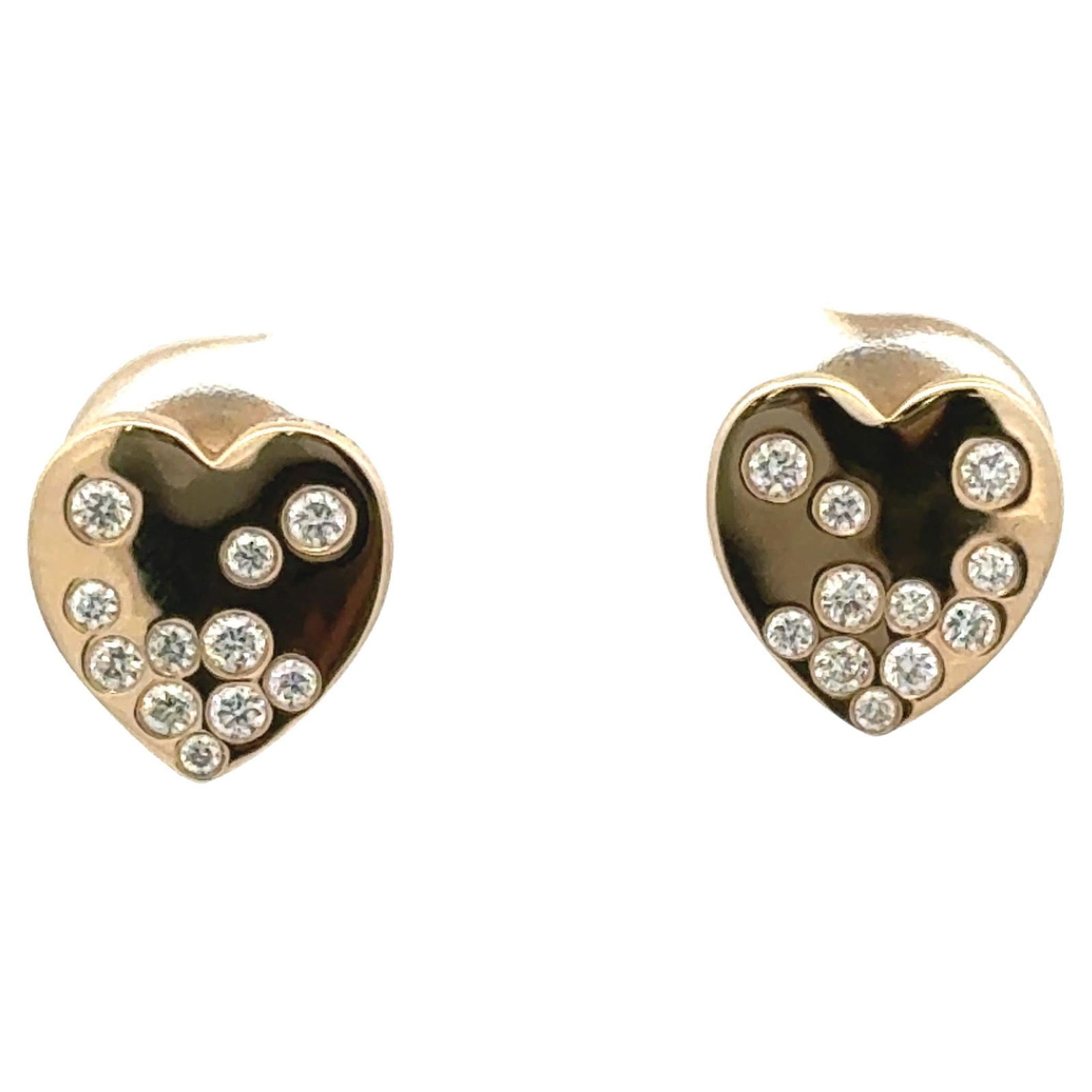 Heart Stud Earrings 0.20ct Diamonds 14k Yellow Gold Harbor Diamonds (1 of 8)