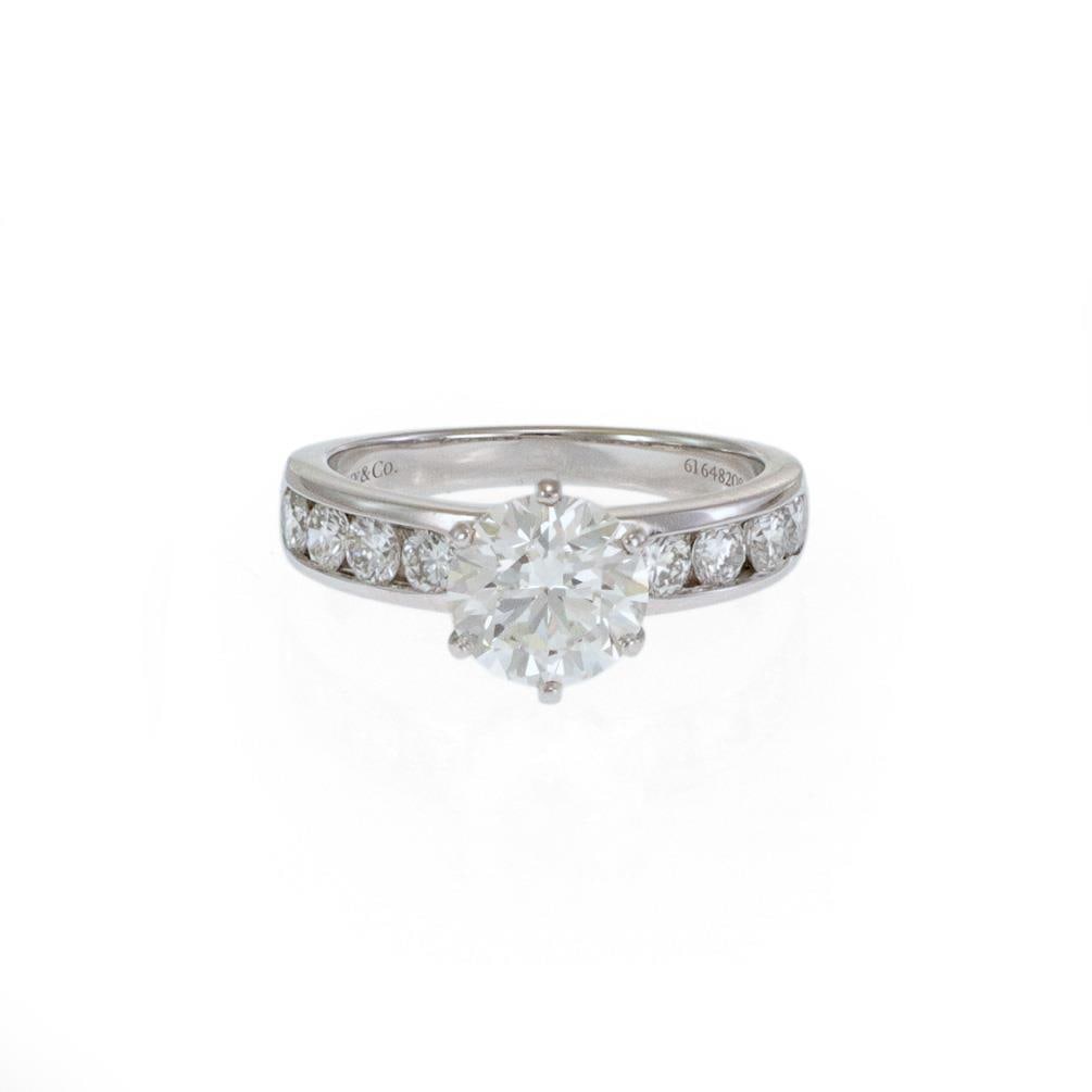 Tiffany & Co. Platinum Solitaire Ring 1.88ct Diamond GIA Cert: Tiffany & Co. Platinum Solitaire Ring 1.88ct Diamond GIA Cert This exquisite Tiffany & Co. solitaire ring is a stunning representation of luxury and craftsmanship. Made from premium platinum, it featu