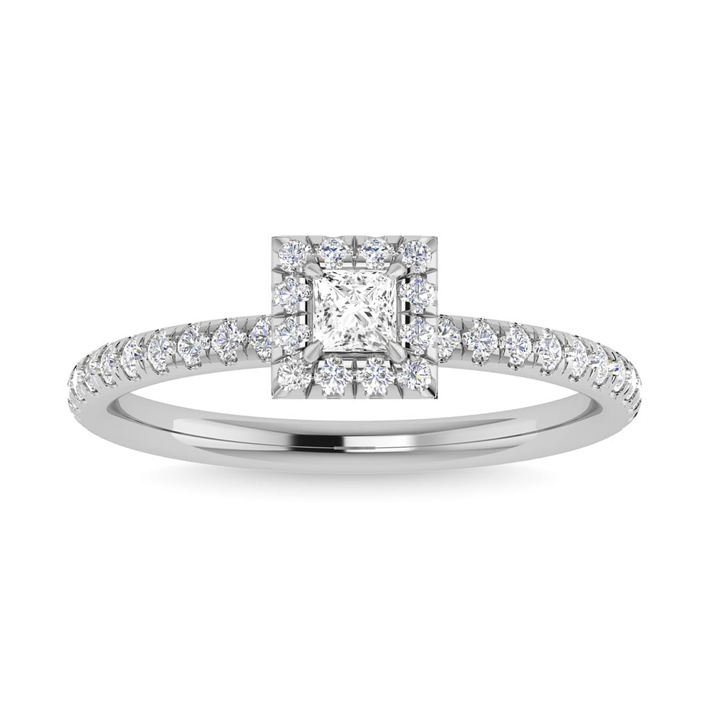 Diamond 3/4 Ct.Tw. Princess Cut Engagement Ring in 14K White Gold (1 of 4)