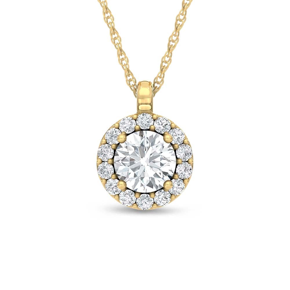 14K Yellow Gold Lab Grown Diamond 1 1/3 Ct.Tw. Fashion Pendant: 14K Yellow Gold Lab Grown Diamond 1 1/3 Ct.Tw. Fashion Pendant Elevate your everyday style with this dazzling lab-grown diamond fashion pendant, beautifully crafted in luminous 14K Yellow gold. Featur