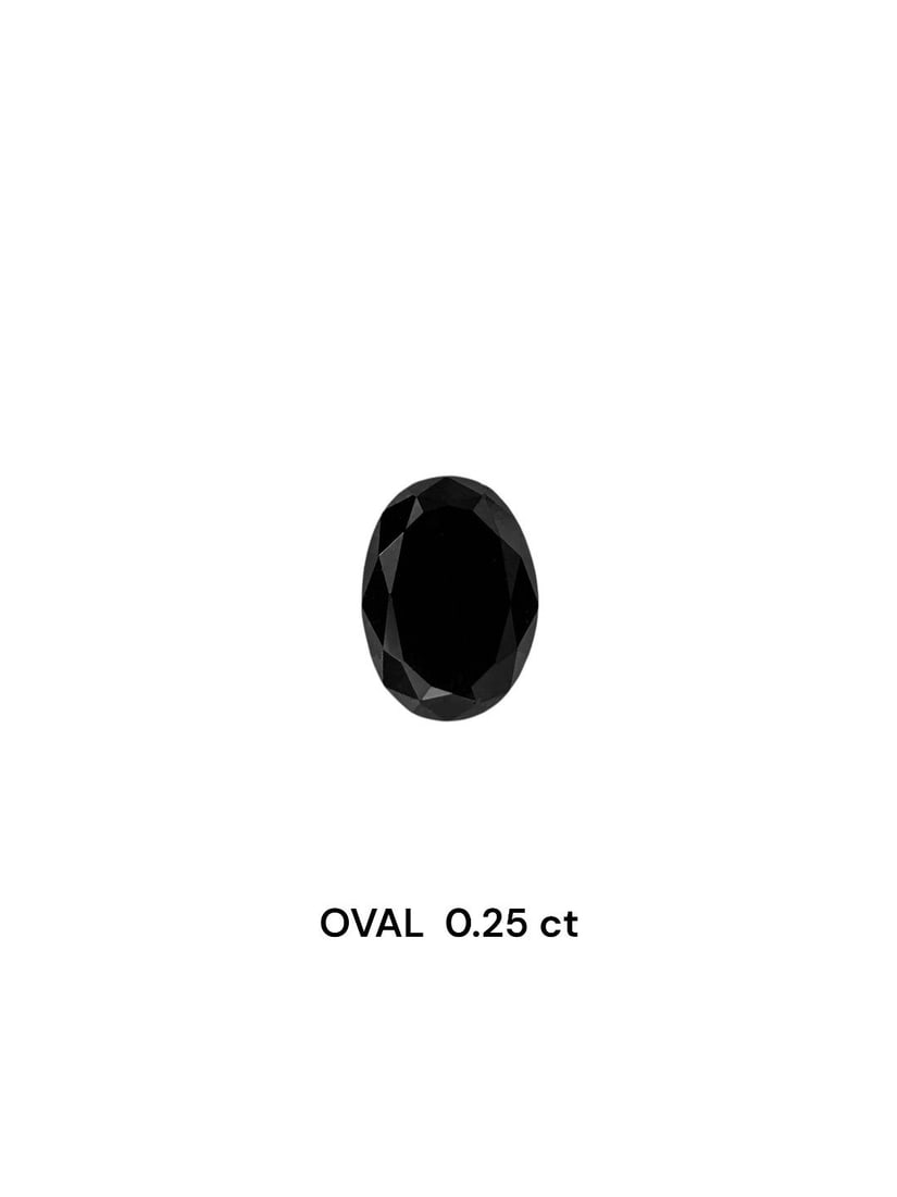 Loose Diamond - OVAL 0.25ct Fancy Black VVS2: Loose Diamond - OVAL 0.25ct Fancy Black VVS2 Source: Natural Shape: OVAL Carats: 0.25 Color: Fancy Black Certification: NONE Video: