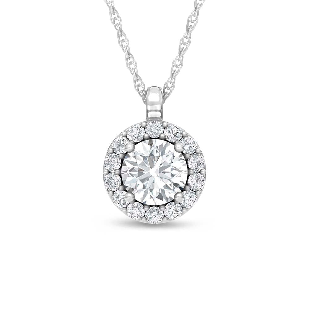14K White Gold Lab Grown Diamond 1 1/3 Ct.Tw. Fashion Pendant: 14K White Gold Lab Grown Diamond 1 1/3 Ct.Tw. Fashion Pendant Elevate your everyday style with this dazzling lab-grown diamond fashion pendant, beautifully crafted in luminous 14K white gold. Featurin