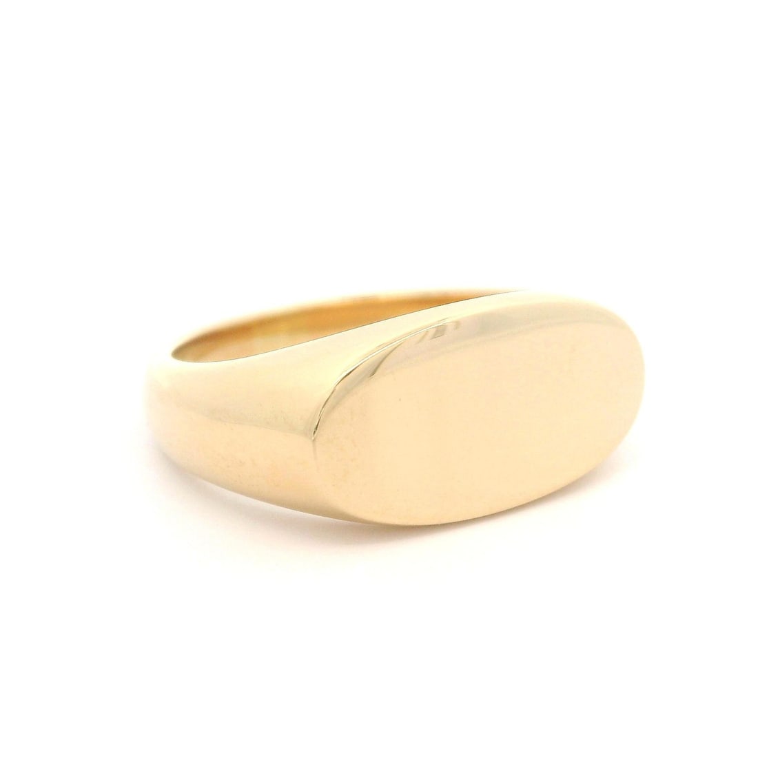 14k Yellow Gold Polished Engravable Signet Band Ring 9.5 (1 of 7)