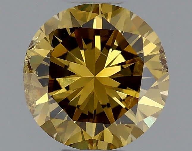 Loose Diamond - ROUND 0.46ct Fancy Deep Brownish Yellow: Loose Diamond - ROUND 0.46ct Fancy Deep Brownish Yellow Source: Natural Shape: ROUND Carats: 0.46 Color: Fancy Deep Brownish Yellow Certification: GIA Video: