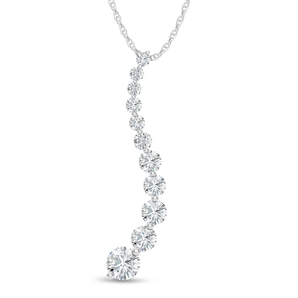 14K White Gold Lab Grown Diamond 2 Ct.Tw. Fashion Pendant: 14K White Gold Lab Grown Diamond 2 Ct.Tw. Fashion Pendant Designed in luminous 14K white gold, this fashion pendant features lab-grown diamonds totaling 2 carat total weight for elevated brilliance. 1