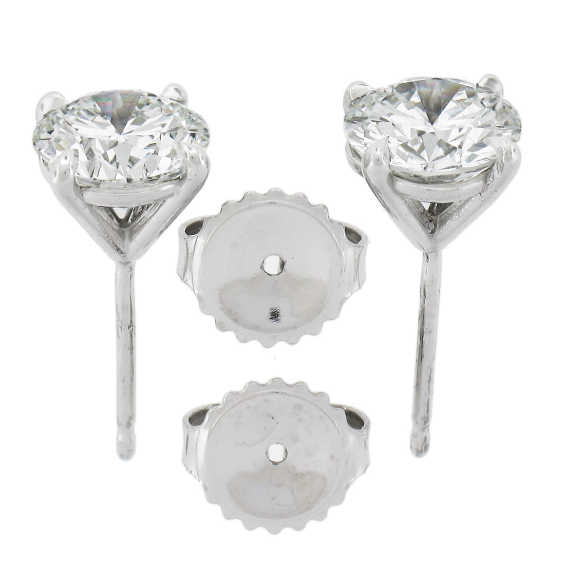 Elegant Platinum 2.22ctw GIA Round Diamond Stud Earrings (1 of 2)