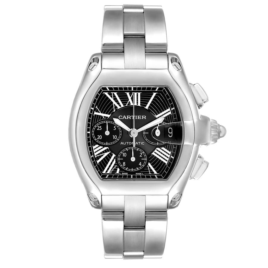 Cartier Roadster XL Chronograph Ref 2618 Black Roman Dial With Papers 2010 (1 of 5)