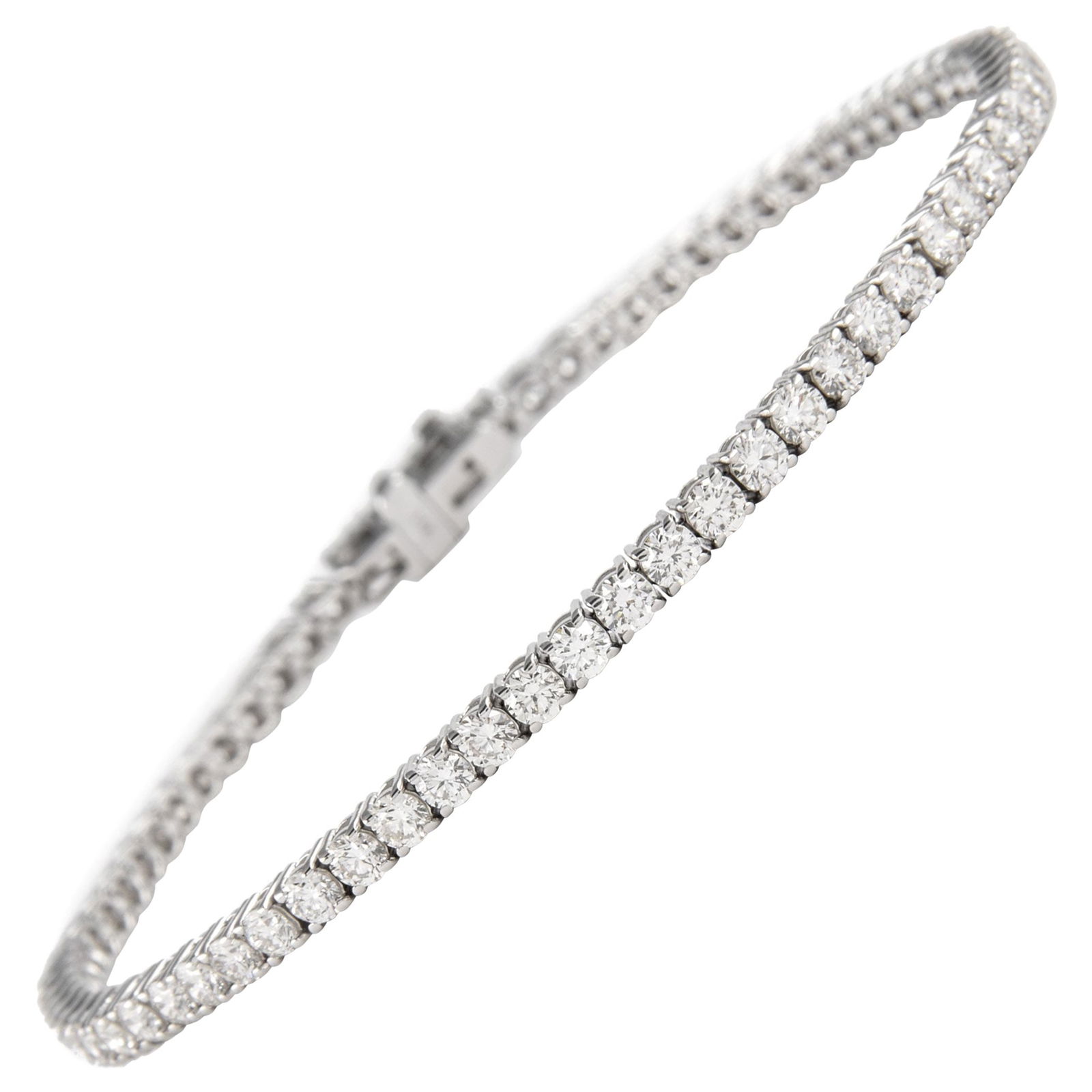 3.96ct Diamond Tennis Bracelet 18k White Gold GIA Appraisal (1 of 4)