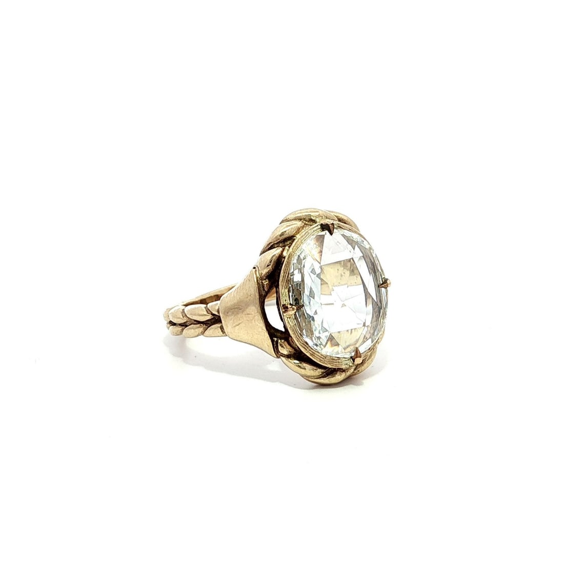 Antique Yellow Gold GIA 1.67ct Oval Rose Cut Diamond Ring (1 of 17)