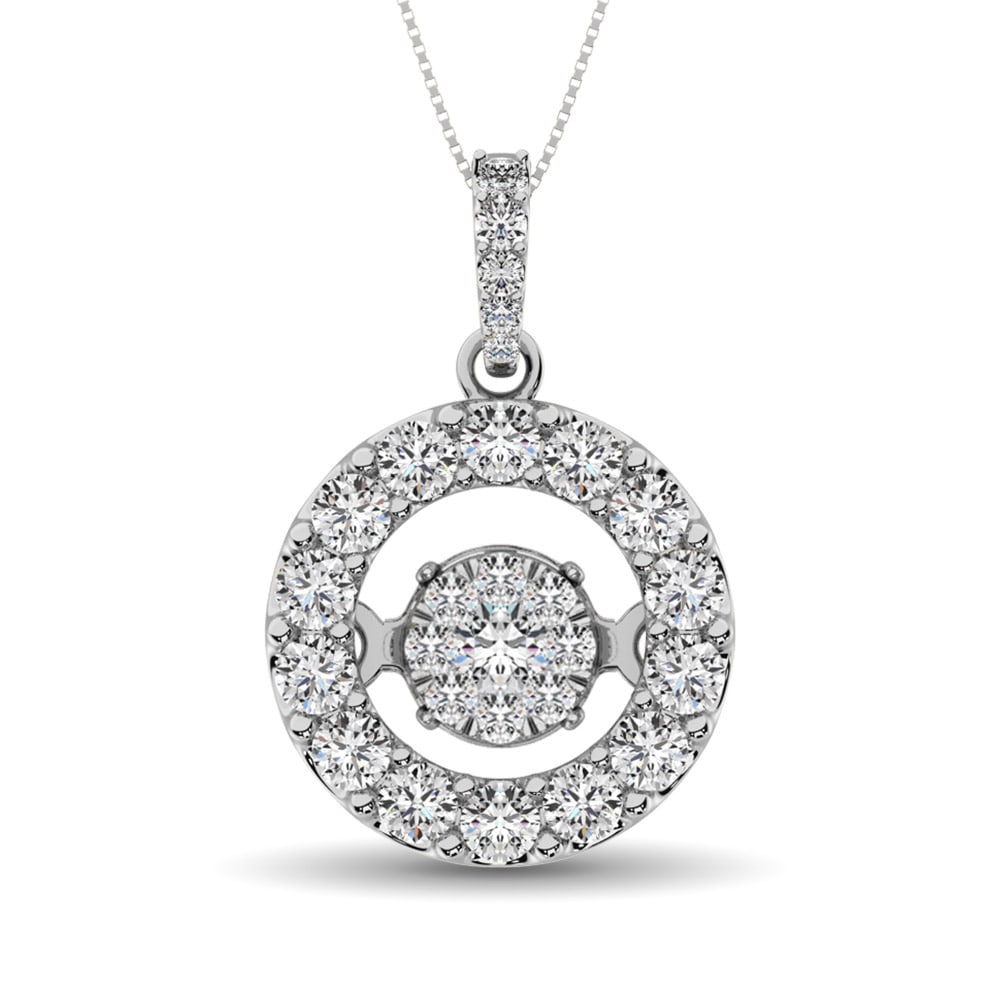 Moving Diamond 5/8 Ct.tw Pendant in 14K White Gold (1 of 4)