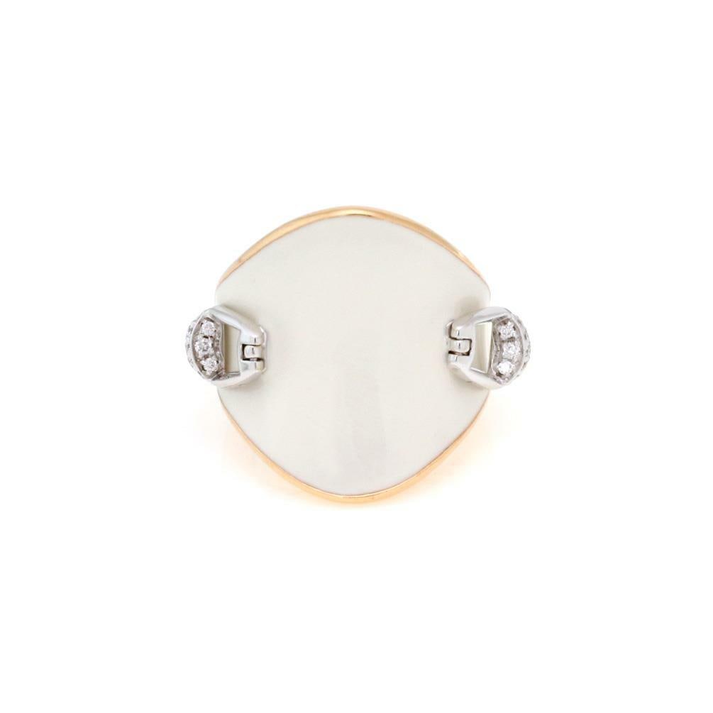 Roberto Coin 18k Rose Gold Saddle Stirrup Ring with Diamonds Size 6.5 (1 of 4)