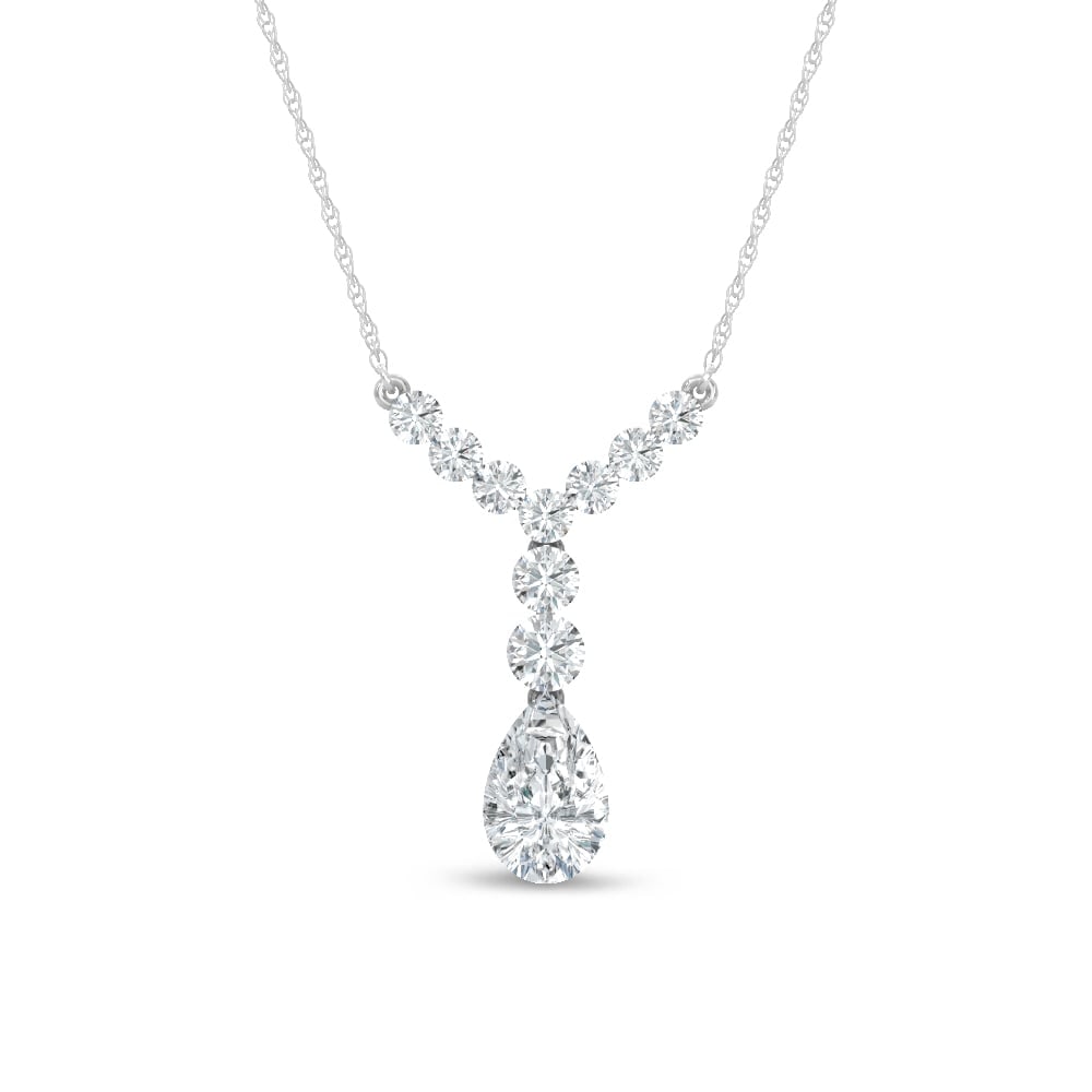 14K White Gold Lab Grown Diamond 1 5/8 Ct.Tw. Fashion Necklace: 14K White Gold Lab Grown Diamond 1 5/8 Ct.Tw. Fashion Necklace Add a touch of elegance to any outfit with this 14K white gold fashion necklace, featuring 1 5/8 carats total weight of sparkling lab-gro
