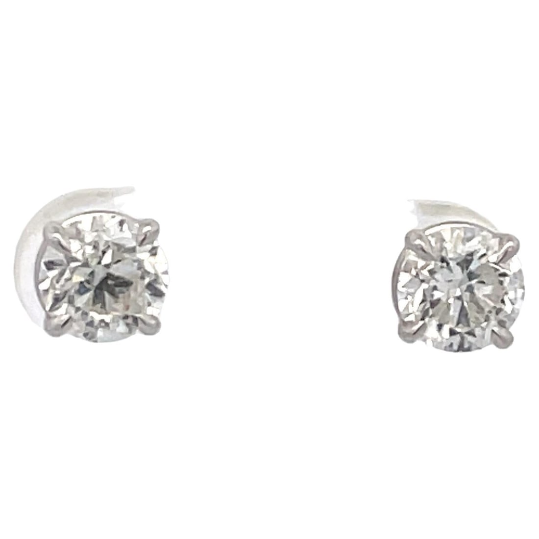 Harbor Diamonds 2.02 Carat Diamond Stud Earrings in 14K White Gold (1 of 7)