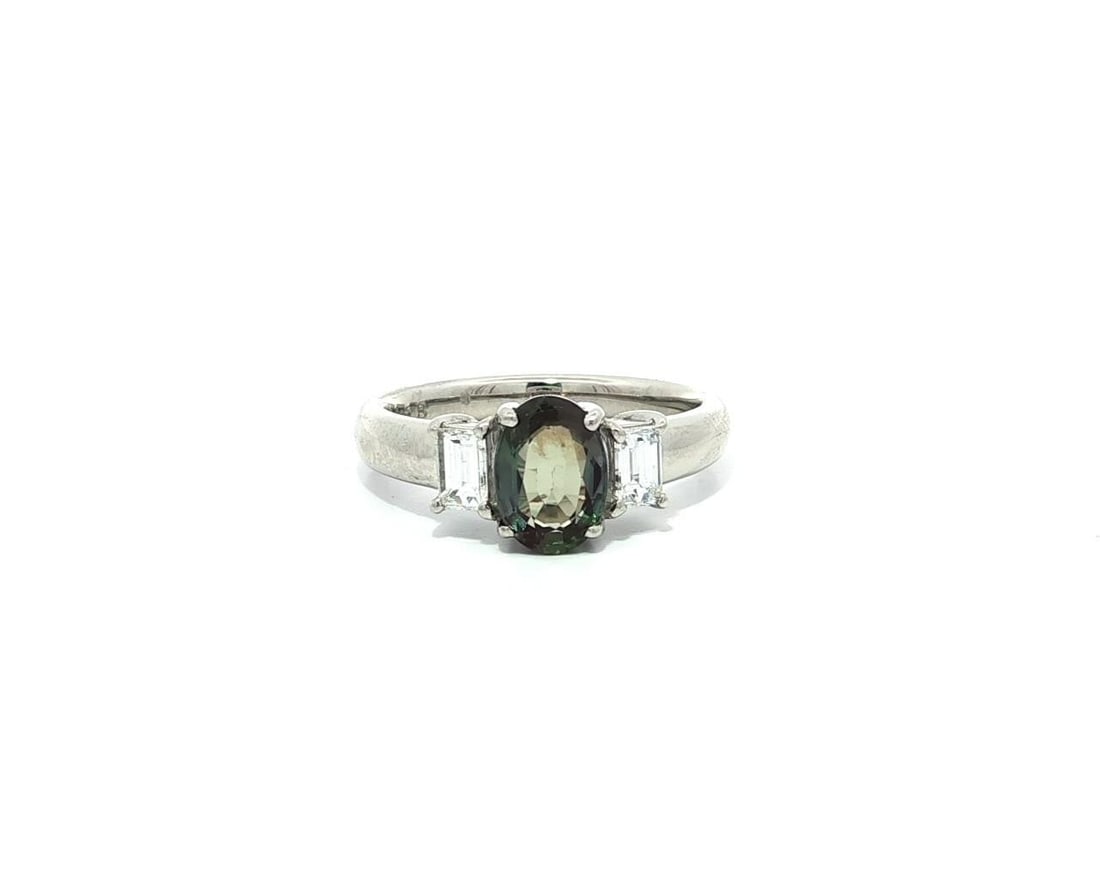 Platinum GIA 1.58ctw Color Change Alexandrite Ring with Diamonds (1 of 18)