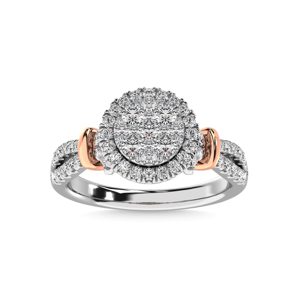 14K White Gold 3/4 Ct.tw Diamond Fashion Ring: 14K White Gold 3/4 Ct.tw Diamond Fashion Ring This bridal set crafted in precious 14K white gold and features a round diamond of totaling 3/4 Ct.Tw. , the Fashion Ring features a round diamond composi