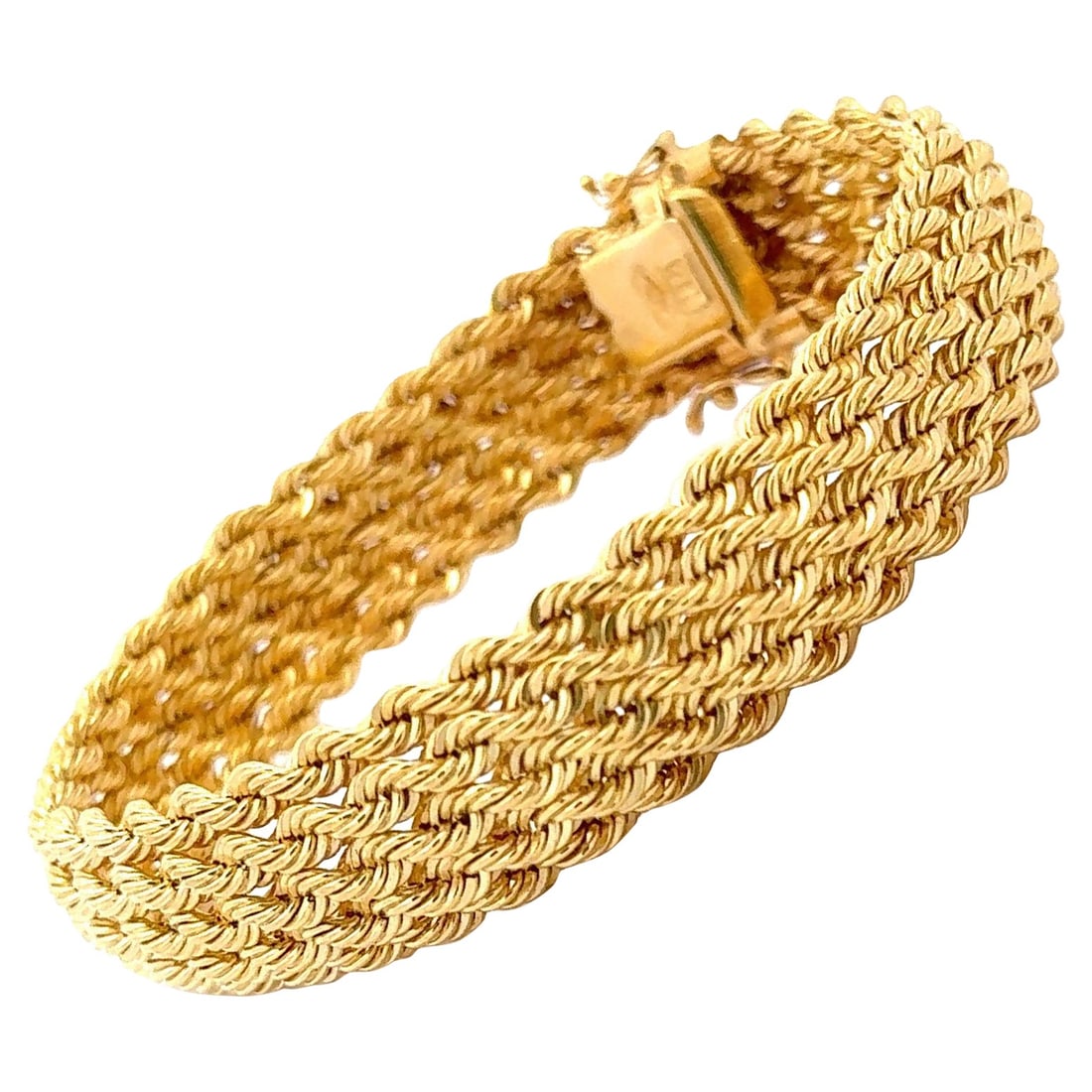 Harbor Diamonds Italian 14K Yellow Gold Braided Twist Bracelet 8.25 Inches (1 of 11)