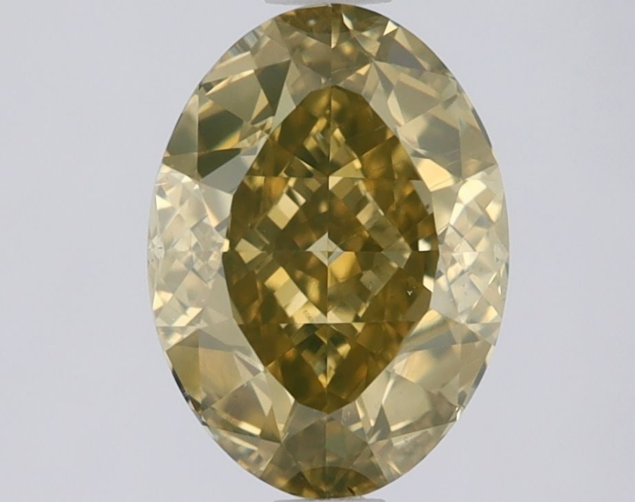 Loose Diamond - OVAL 1.7ct Fancy Brownish Greenish Yellow SI2: Loose Diamond - OVAL 1.7ct Fancy Brownish Greenish Yellow SI2 Source: Natural Shape: OVAL Carats: 1.7 Color: Fancy Brownish Greenish Yellow Certification: GIA Video: