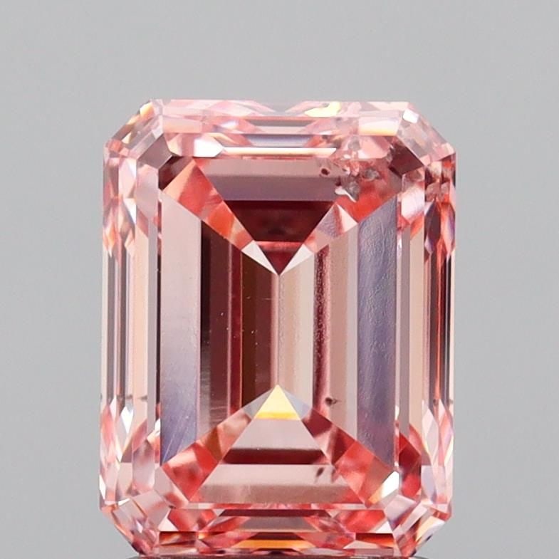 Loose Diamond - EMERALD 2.0ct Fancy Intense Pink SI1: Loose Diamond - EMERALD 2.0ct Fancy Intense Pink SI1 Source: This is a real non-mined Diamond that has been grown in a lab Shape: EMERALD Carats: 2.0 Color: Fancy Intense Pink Certification: IGI Video