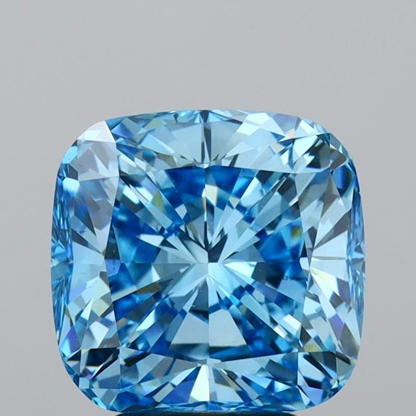 Loose Diamond - CUSHION BRILLIANT 4.0ct Fancy Vivid Blue VS2: Loose Diamond - CUSHION BRILLIANT 4.0ct Fancy Vivid Blue VS2 Source: This is a real non-mined Diamond that has been grown in a lab Shape: CUSHION BRILLIANT Carats: 4.0 Color: Fancy Vivid Blue Certific