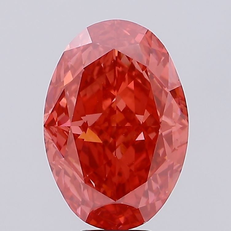 Loose Diamond - OVAL 11.65ct Fancy Vivid Red VS1: Loose Diamond - OVAL 11.65ct Fancy Vivid Red VS1 Source: This is a real non-mined Diamond that has been grown in a lab Shape: OVAL Carats: 11.65 Color: Fancy Vivid Red Certification: IGI Video: