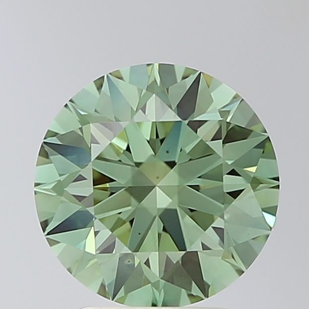 Ideal Loose Diamond - ROUND 2.57ct Fancy Vivid Green VS1: Ideal Loose Diamond - ROUND 2.57ct Fancy Vivid Green VS1 Source: This is a real non-mined Diamond that has been grown in a lab Shape: ROUND Carats: 2.57 Color: Fancy Vivid Green Certification: IGI Vid