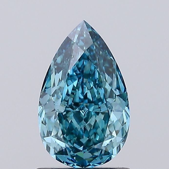 Loose Diamond - PEAR 1.09ct Fancy Vivid Green Blue VS1 (1 of 1)