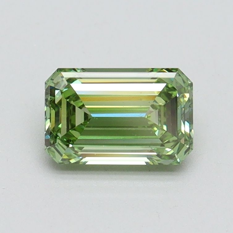 Loose Diamond - EMERALD 0.77ct Fancy Vivid Green VS2: Loose Diamond - EMERALD 0.77ct Fancy Vivid Green VS2 Source: This is a real non-mined Diamond that has been grown in a lab Shape: EMERALD Carats: 0.77 Color: Fancy Vivid Green Certification: IGI Video