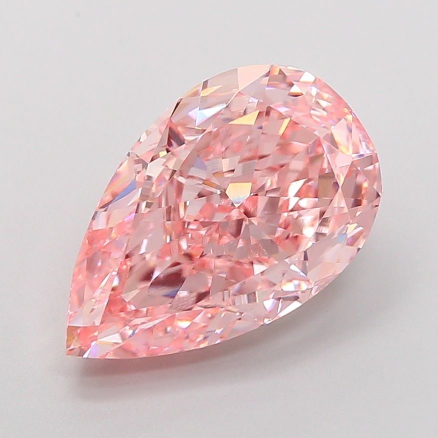 Loose Diamond - PEAR 5.01ct Fancy Vivid Pink VVS2: Loose Diamond - PEAR 5.01ct Fancy Vivid Pink VVS2 Source: This is a real non-mined Diamond that has been grown in a lab Shape: PEAR Carats: 5.01 Color: Fancy Vivid Pink Certification: IGI Video: