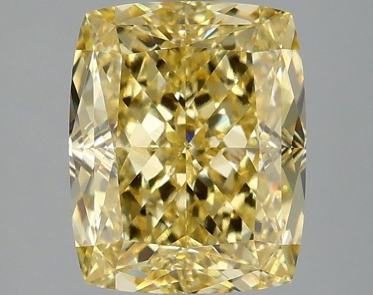 Loose Diamond - CUSHION MODIFIED 3.07ct Fancy Vivid Yellow VVS2: Loose Diamond - CUSHION MODIFIED 3.07ct Fancy Vivid Yellow VVS2 Source: This is a real non-mined Diamond that has been grown in a lab Shape: CUSHION MODIFIED Carats: 3.07 Color: Fancy Vivid Yellow Cer