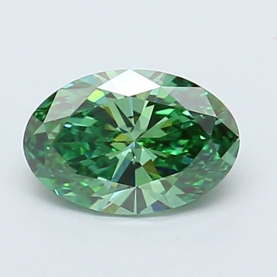 Loose Diamond - OVAL 0.9ct Fancy Vivid Green VS1: Loose Diamond - OVAL 0.9ct Fancy Vivid Green VS1 Source: This is a real non-mined Diamond that has been grown in a lab Shape: OVAL Carats: 0.9 Color: Fancy Vivid Green Certification: IGI Video: