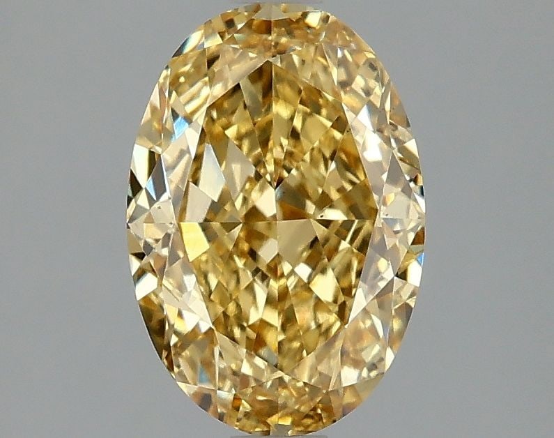 Loose Diamond - OVAL 2.08ct Fancy Intense Yellow VS1: Loose Diamond - OVAL 2.08ct Fancy Intense Yellow VS1 Source: This is a real non-mined Diamond that has been grown in a lab Shape: OVAL Carats: 2.08 Color: Fancy Intense Yellow Certification: IGI Video