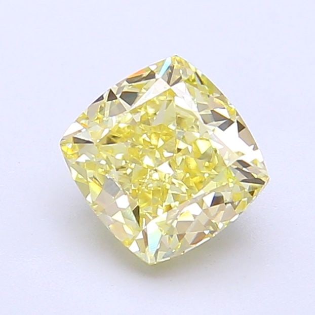 Loose Diamond - CUSHION MODIFIED 1.37ct Fancy Yellow VS1: Loose Diamond - CUSHION MODIFIED 1.37ct Fancy Yellow VS1 Source: This is a real non-mined Diamond that has been grown in a lab Shape: CUSHION MODIFIED Carats: 1.37 Color: Fancy Yellow Certification: I